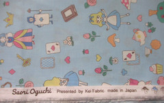 Alice In Wonderland Cotton Fabric by Saori Oguchi Made in Japan BLUE BTHY