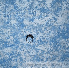 BonEful Fabric FQ Cotton Quilt Blue White Sky Cloud Water Silver Metallic Winter