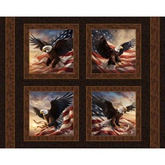 36″ X 45″ Wide FLYING PROUD Eagle Pillow Quilt Panel 100% Cotton Digital Print