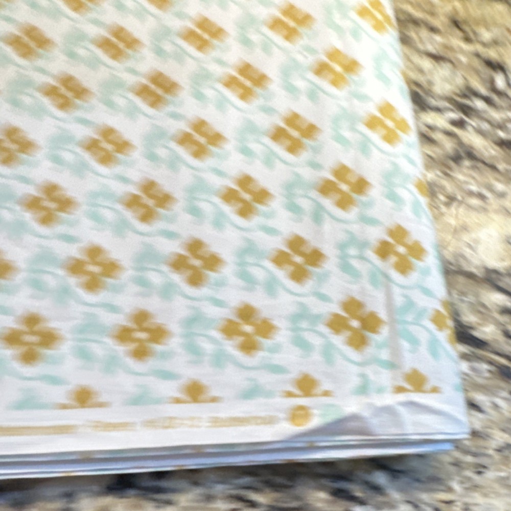 Westminster Fibers Joel Dewberry Floral Cotton Fabric Gold Blue White 5 yards