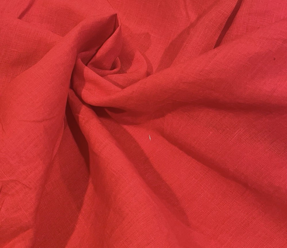 Red Linen fabric 56” Width Sold By The Yard