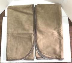 Lot 2 Micro Fiber Faux Suede Leather Table Cover/Skirts Light Brown 46″x43 Cloth