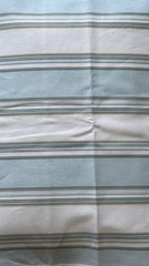 Heavy Cotton Fabric Lot 46” x 143” Blue Stripe Upholstery Drapery Material