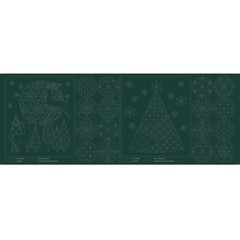 Patchwork Sewing Fabric Sashiko Christmas Green Panel 52x110cm