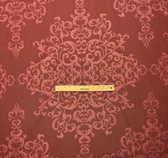 DONGHIA FIAMMA RED FLORAL MEDALLION JACQUARD FURNITURE FABRIC BY YARD 55″W