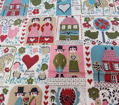 Sewing Fabric Amish Folk Theme Patchwork Early Americana Motifs Cotton 1 yd