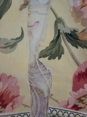 RICHLOOM Platinum Collection Ornate Roses Floral Pink Yellow Sage Large 216″+
