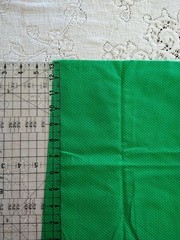 REMNANT Vintage Bright Green & White Micro Pindot Polka Dot Fabric 12″ x 21″