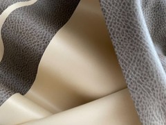 Gray/Brown Pebbled Faux Leather Vinyl Fabric Upholstery Material by 5 Yards