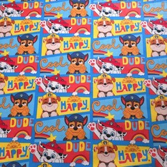 Paw Patrol Chase Marshall Rubble Blue Character Fabric 44″ By The Yard