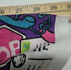 Vintage Unknown Brand Vacation Road Trip Fabric Piece Bright Neon Colors 1980s