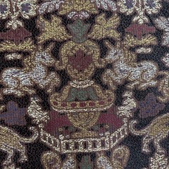 Vtg Unicorn Brocade Tapestry Fabric Animals Floral Maroons Gold 4.25 Yards 54” W