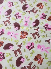 Woodland Animal Green Children Nursery Fabric 43X80″ Snuggle Flannel 100% Cotton
