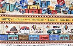 OOP Cotton Fabric Timeless Treasures “On the Go” Quilting Bicycles Travel