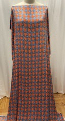 100% Silk Charmeuse Abstract Geometric Vibrant Orange Fabric By The Yds 46″ Wide