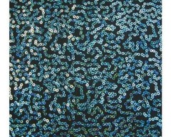 Luxury Sequin Dance Wear Stretch Fabric Material – BLACK TURQUOISE