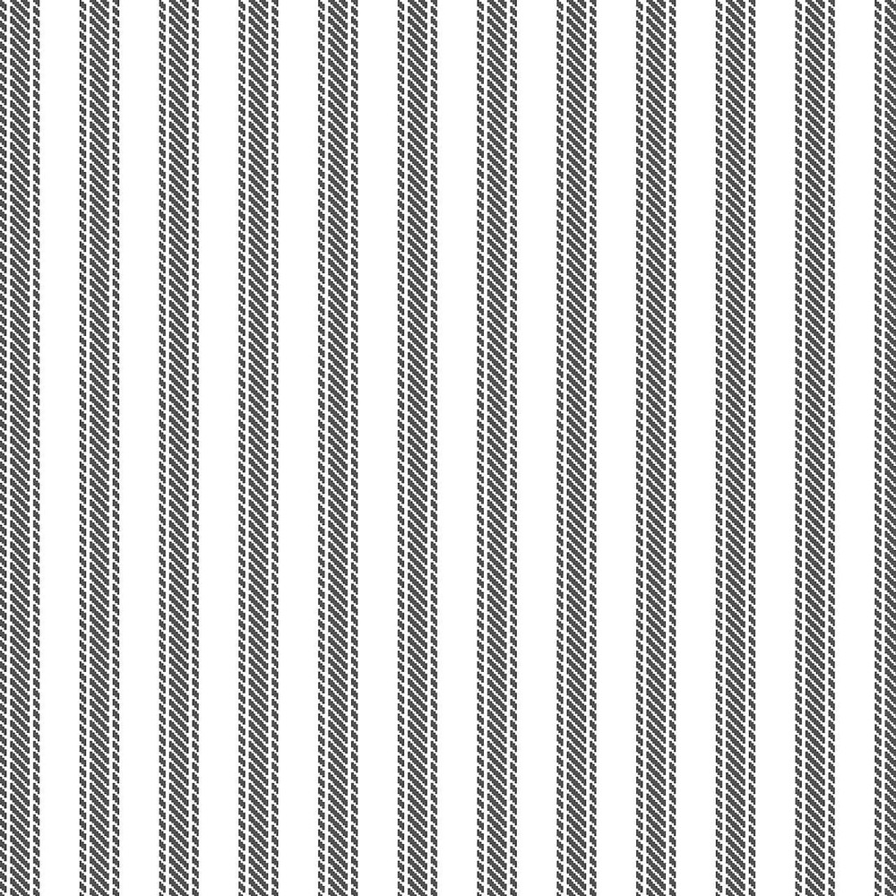 Novelty Cotton Fabric 1 Yard Precut Loops & Threads Black/White Stripe Farmhouse