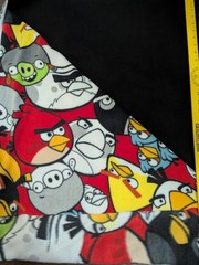 Set 2: Black Fleece Fabric Angry Birds Throw Blanket Diy New 49×59″