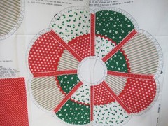 Spring Mills Holiday Puffy Patchwork Christmas Wreath Fabric Panel VTG 1970`S