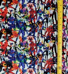 EVANGELION EVOLUTION WHITE ANIME 1 YARD FABRIC ( 36″ X 58″ ) BRAND NEW