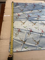 Asian Oriental Style Silk/ Faux Silk Fabric Blue W/ Flowers, Gold W/ Dragons Etc