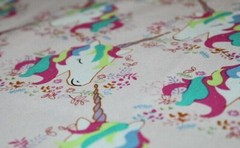 UNICORN FABRIC Unicorns Full Yard Yd. {100% COTTON} Kids Girls Girl Print PINK