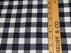 45″ X 44″ Black & White Check Gingham Plaid Cotton Fabric Large Squares