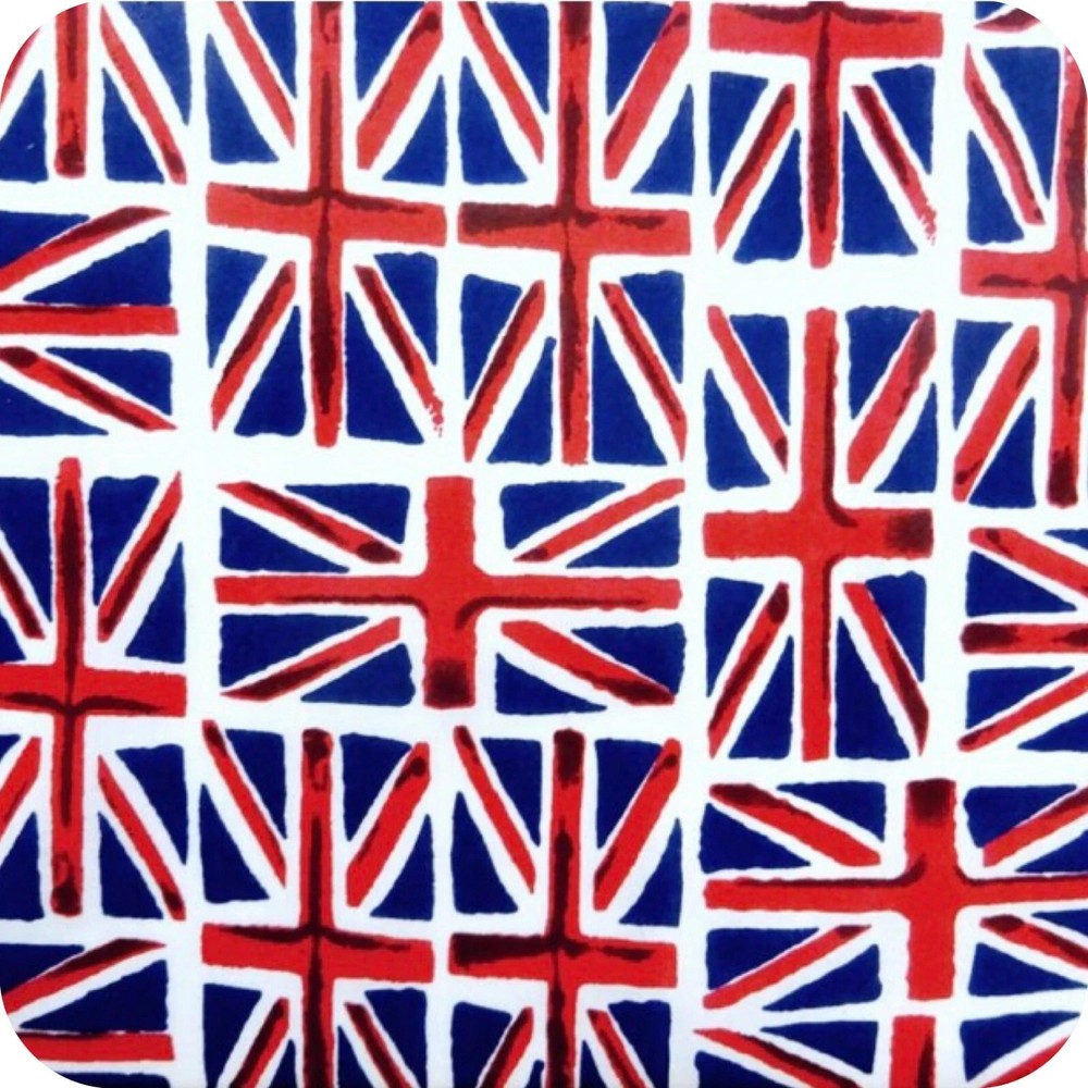 Union Jack Poly Cotton Fabric British Flag Scatter Fabrics 110cm Wide For Craft