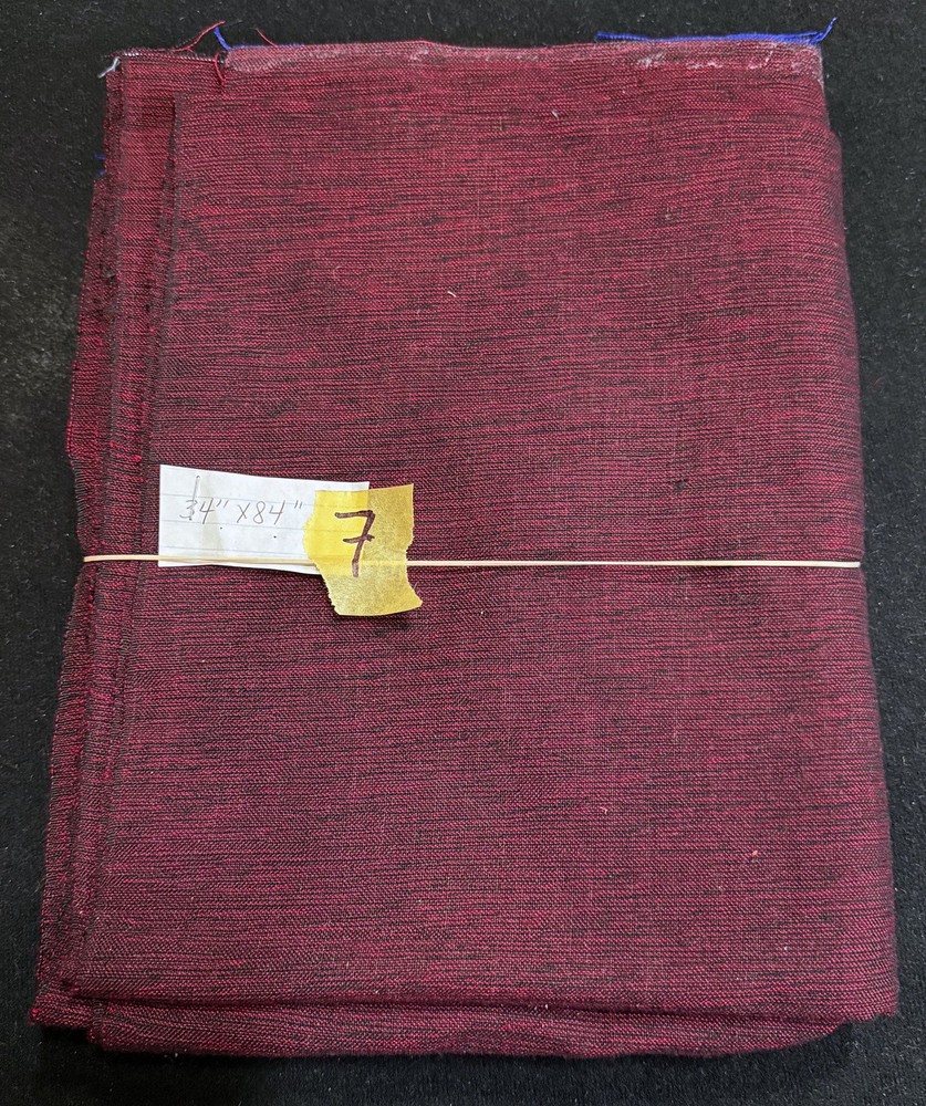 Vintage – 100% WOOL Fabric: OX BLOOD & BLACK – Patterned – NOS – 34” x 84”