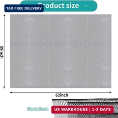 FSWCCK Black Mesh Fabric, 62 x 59 Inch Soft Mesh Netting Slightly Stretchy for S