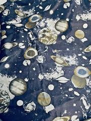 VTG Outerspace Cosmos Galaxy Deep Space Nylon Tricot Minimal Stretch 46″ X 81″