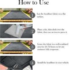 96″ L×60″ W Dark Grey Car Headliner Material, Tela para Tapizar Techo de Auto…