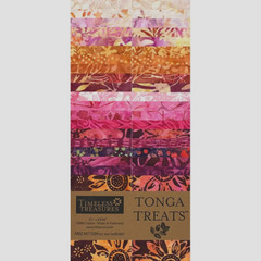 Precut Fabric Tonga Treats Merlot 40 Strips 2.5″X44″ Batik Timeless Treasures
