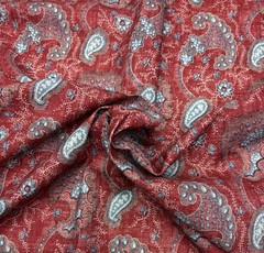 BALLARD DESIGNS LANDSBURY RED PAISLEY FLORAL MULTIUSE FABRIC 1.1 YARD 54″W