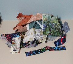 1 Pound of Small Fabric Scraps Solid Colors and Patterns Quilting Lot