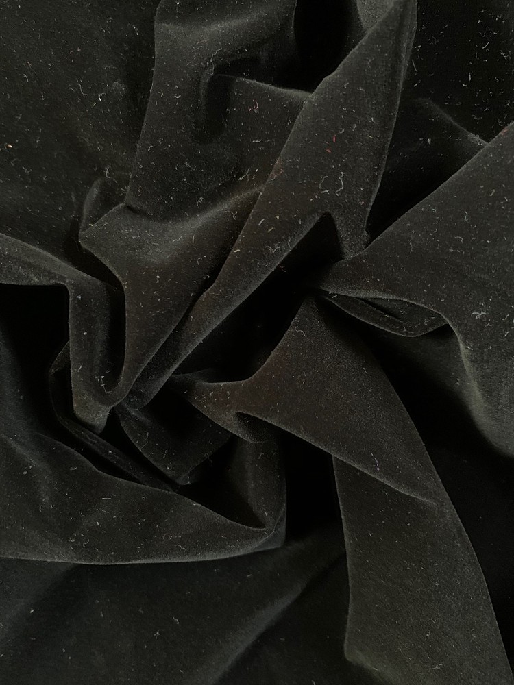 Camryn BLACK Polyester Non-Stretch Velvet Fabric for Light Use Upholstery, Book
