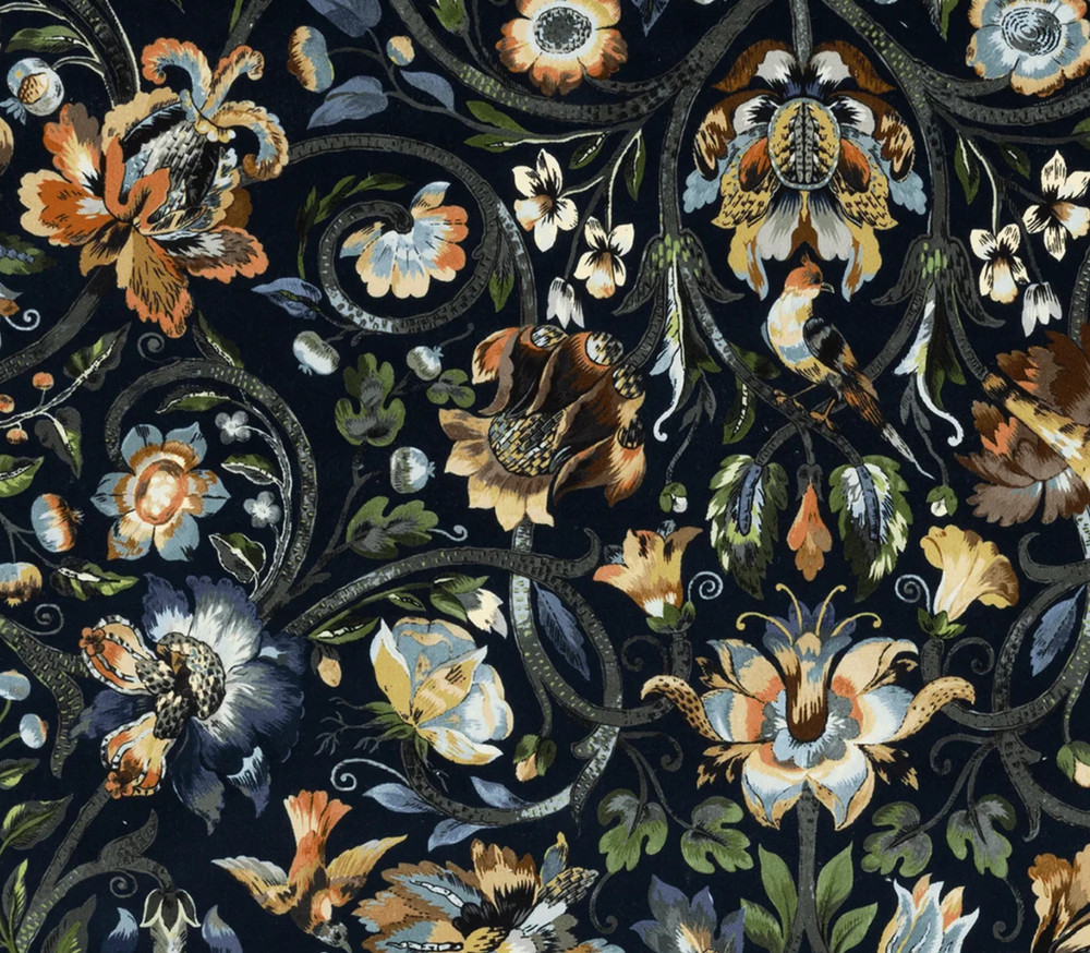 HOUSE OF HACKNEY CURTAIN FABRIC DESIGN Gaia Velvet 2 METRES MIDNIGHT