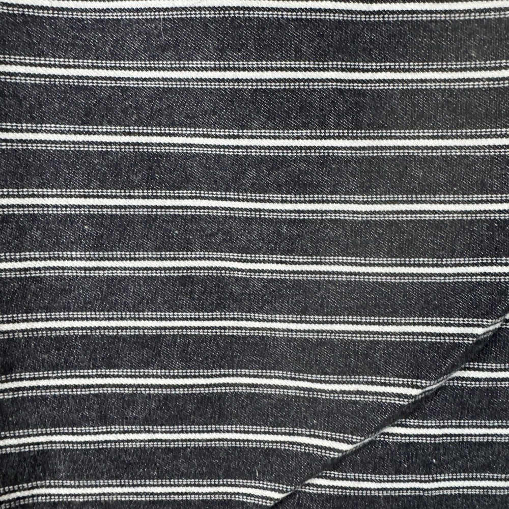 Black White Ticking Stripe Fabric Upholstery Craft Sewing Remnant 20×60