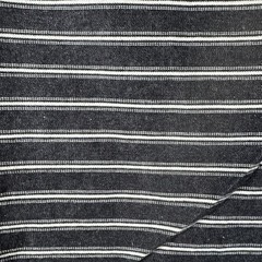 Black White Ticking Stripe Fabric Upholstery Craft Sewing Remnant 20×60