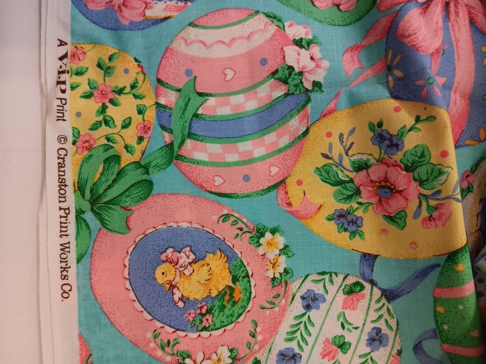 EASTER EGGS Fabric VIP Cranston 1 1/2 yds x 56″ wide Colorful Designs Chicks