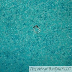 BonEful FABRIC FQ Cotton Quilt Green Blue Teal Aqua Tone Tonal Silver Metallic S