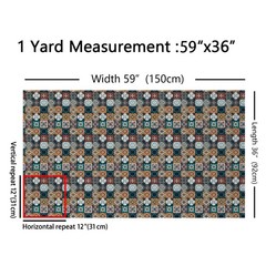 Moroccan Fabric By The Yard, Boho Mandala Upholstery Fabric for Chairs, Vinta…