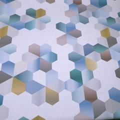 Hexagon Multicolor Upholstery PVC Vinyl Fabric 53″ By Yard Waterproof Cloth