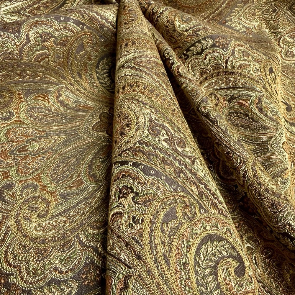 Fabric By The Yard Brown and Gold Brocade Royal Victorian Tapestry Upholstery