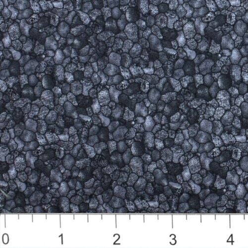 Nature Landscape Fabric – Rocky Pebble Stone Gravel Blender Dark Gray – YARD