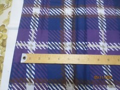 2 yds 30 ” x 42″ Vintage 1971 Klopman Burlington Polyester Purple Plaid fabric