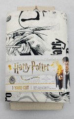 Harry Potter White and Black Print 100% Cotton Fabric One Yard 36in x 44in