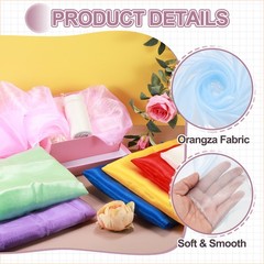 10 Yards x 59″ Iridescent Sheer Organza Fabric, Light Blue