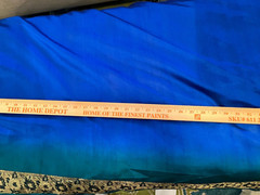 Silk Sari Blue Green Fabric Finished 92 x 44 Brocade