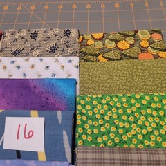 LOT OF 15 FAT QUARTERS COTTON FABRIC ASSTD COLORS & DESIGNS lot 16